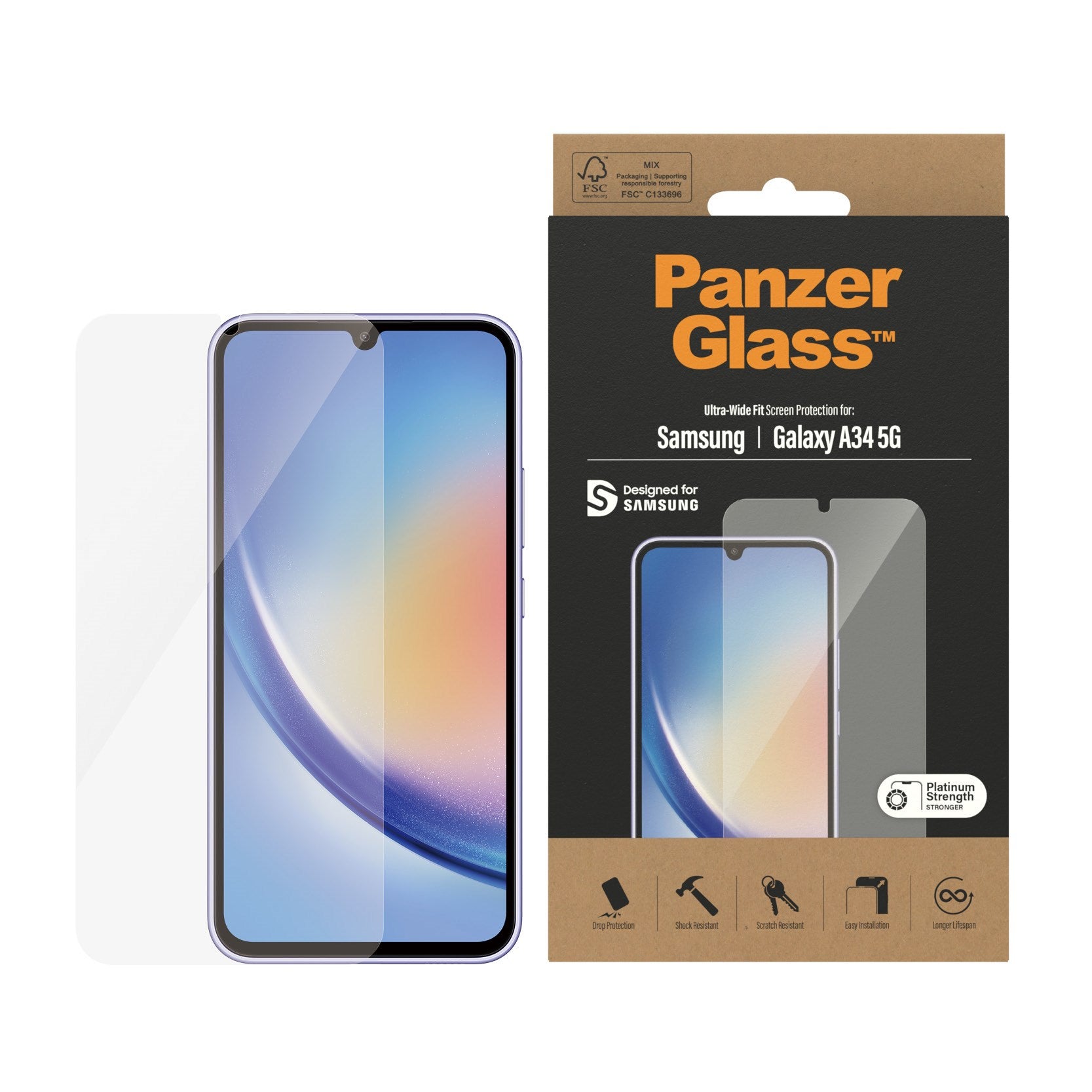 PanzerGlass® Screen Protector Samsung Galaxy A34 5G | Ultra-Wide Fit